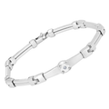 Bracciale in acciaio con giunti microfusi e Diamante Naturale 0,022 ct