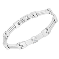 Bracciale in acciaio con giunti microfusi e Diamante Naturale 0,022 ct