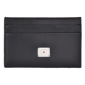 Portacarte in vera pelle nera con rubino naturale 0,027 ct
