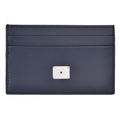 Portacarte in vera pelle blu con zaffiro naturale 0,032 ct