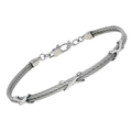 Bracciale cavetto in acciaio con semilavorati