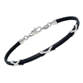 Bracciale cavetto in acciaio PVD nero con semilavorati