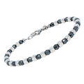 Bracciale con semilavorati in acciaio e Pietra Naturale Ematite