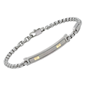 Bracciale con catena in acciaio e oro 18 Kt (gr 0.08)
