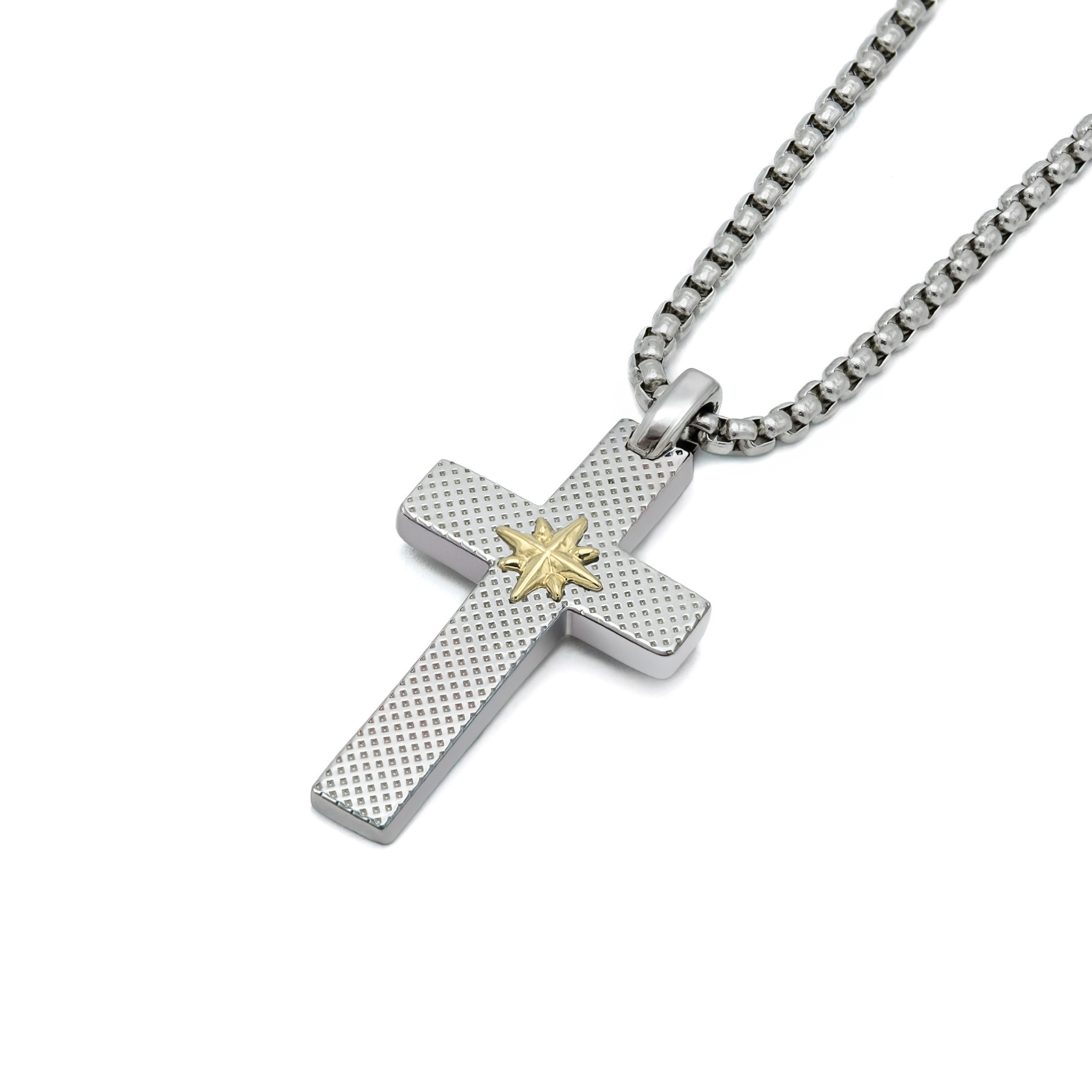 Pendente croce con rosa dei venti in oro 18Kt (gr 0.05)