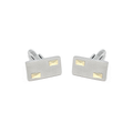 Gemelli in acciaio godronato e oro 18Kt (gr 0.16)