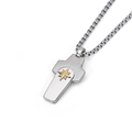 Collana con pendente a croce con rosa dei venti in oro 18 kt (gr 0.05)