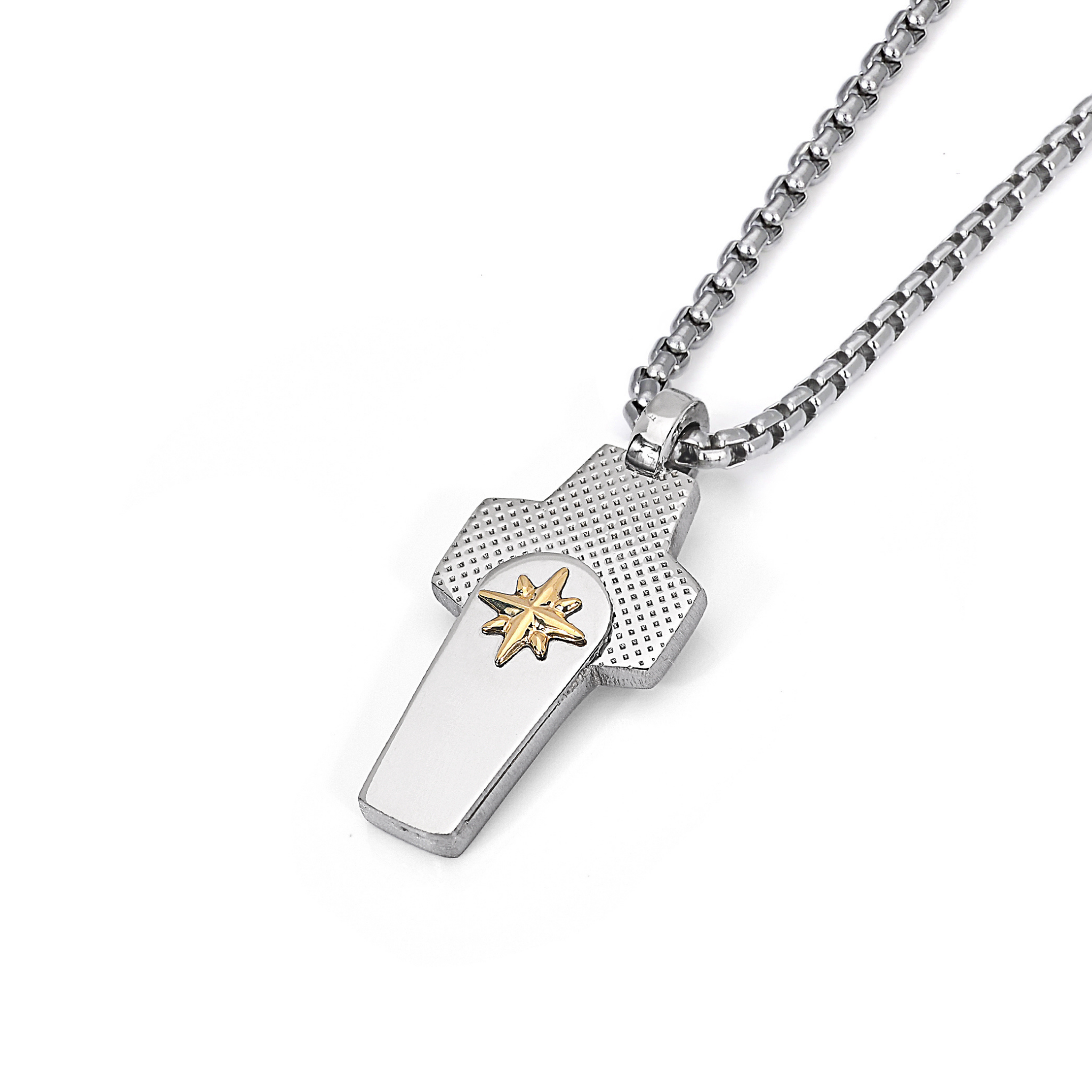 Collana con pendente a croce con rosa dei venti in oro 18 kt (gr 0.05)