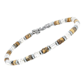 Bracciale con Pietre naturali Paesina, Ematite e semilavorati in acciaio