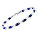 Bracciale con Pietre naturali Lapis, Ematite e semilavorati in acciaio