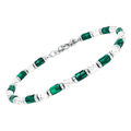 Bracciale con Pietre naturali Malachite, Ematite e semilavorati in acciaio