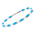 Bracciale con Pietre naturali Howlite, Ematite e semilavorati in acciaio