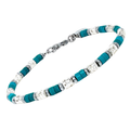 Bracciale con Pietre naturali Howlite Turchese, Ematite e semilavorati in acciaio