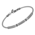 Bracciale in acciaio con semilavorati in argento 925 (gr. 4.80)