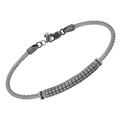 Bracciale in acciaio con semilavorati in argento 925 (gr. 4.80)